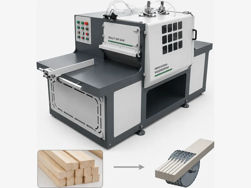 Square timber multi-blade rip saw